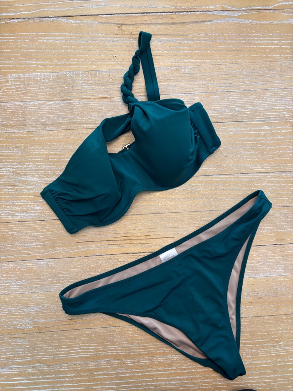 Shade & Shore Teal Bra-Top Bikini Set